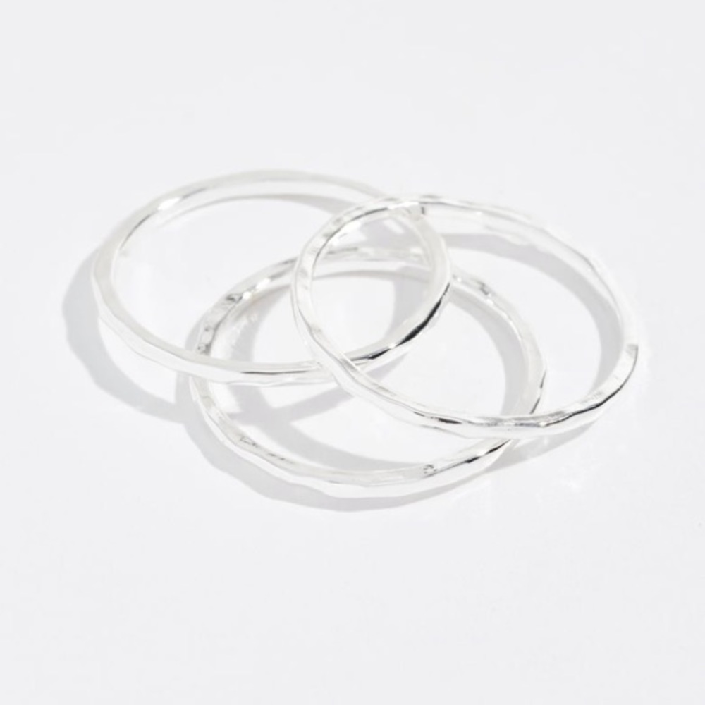 🆕 NWT Gorjana Silver 3 Ring Set sz 6
